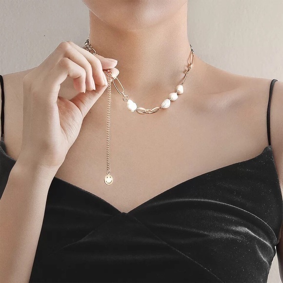 18k Gold Plated Mother Of Pearl Necklace